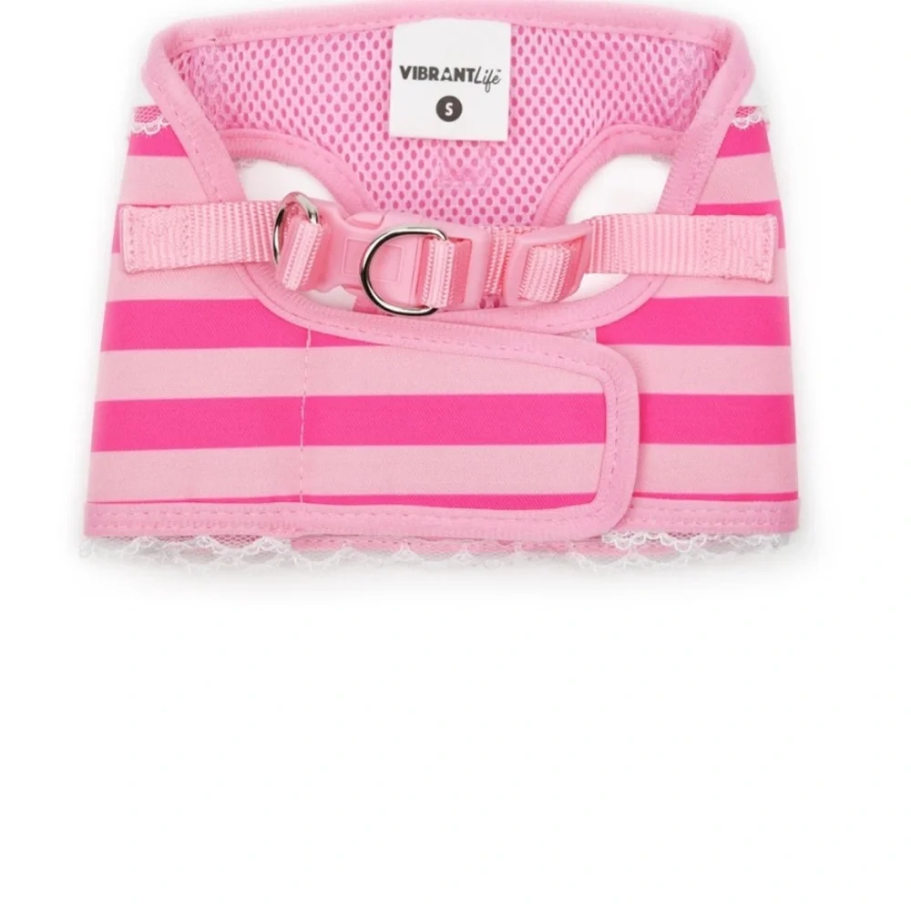 NWT Vibrant Life Harness Dog Pink Striped Size Small  (up to 15 pounds) - Picture 5 of 6